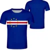 Cape Verde мужской молодежь футболка бесплатное пользовательское имя номер номер страна футболка нация флаг CV португальский колледж печать фото Остров