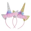 Parti DIY Saç Aksesuarları Çiçek Saç toka Cosplay Taç Bebek Kafa Kedi Kulaklar için Unicorn Kafa Çocuk Unicorn Horn Hairband