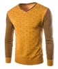 Venta al por mayor- Nueva marca de moda de invierno Suéter casual Hombres con cuello en V Sólido Slim Fit Knitting Mens Suéteres Suéteres Sueter Hombre Jersey de punto