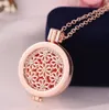 Vintage Aromatherapy Essential Oil Diffuser Necklace Jewelry Alloy Material Locket My Coin Rhinestone Crysal Letter Love Pendant Necklace