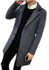 Mens Casual Single Breasted Slim Fit Wool Blended Pea Coat Long Winter Single Breasted Outerwear Mens