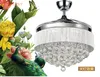 Moderne ventilateur de plafond lampe télécommande cristal lumières pliant salon salle à manger chambre moderne ventilateur LED lampes 110V 220v