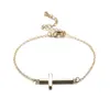 Fashion Silver/Gold Chain Simple Cross Bracelet & Bangle Exquisite Christian Copper jewelry Bracelets for women men gifts