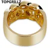 Topgrillz Hip Hop Ring Rock Bling Jewelry All Iced Out Micro Pave Cubic Zirconia Cuban Cadena Anillo para Men.Gift