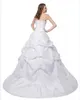 In voorraad 2018 Sexy White Beading Taffeta A-Line Trouwjurken met Plein-Vloerlengte Bruiloft Bruidsjurken Vestido de Novia BW23