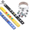 Royalbeier 36pcs / lot Estilos mixtos de diamantes de imitación Charms de metal 12mm Joyería de botón a presión para bricolaje Snaps Pulsera Earrings Joyería