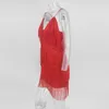 Yissang 2018 Zomerjurk White Black Red Party Club Sexy jurken Women Backless Elegant V Neck Mini Dress with Tassel7007303