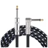 2 PCS of (3 Meters/10 Feet Electric Guitar Bass Musical Instrument Cable Cord 1/4 Inch Straight to Right Angle Plug Woven Jacke)