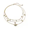 Vintage or couleur cristal goutte d'eau étoile oeil pendentif collier pour femmes Boho charme couches colliers colliers 6384