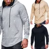 Männer Plissee Hoodies Langarm Männer Sweatshirt Tasche Hip Hop Hoodie Streetwear Longline Abgerundetem Saum Mit Kapuze Homme