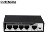 1 + 4 Portas 10 / 100Mbps Switch PoE Mini 48W Power over Ethernet IEEE802.3af / a 48V Switch PoE para Câmeras IP Wireless AP VoIP