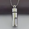 Mens Necklace Stainless Steel Glass Cylinder Aromatherapy Essential Oil Perfume Pendant Necklace Jewelry for Men Hip hop