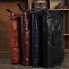 Wallets Genuine Leather Wallet Men Clutch Bag Vintage Cowhide Ruched Purse Zipper Male Long Letter Carteira15825758