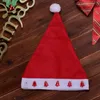 Luce LED flash Rosso Cappello da Babbo Natale Peluche ultra morbido Cappelli cosplay di Natale Decorazioni natalizie Cappelli per feste di Natale per adulti