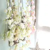LIN MAN 1.35M Sakura Cherry Rattan Wedding Arch Decoration Artificial Vine Flowers Bride Room Decoration Hanging Garland