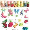 58 feuilles fruits collier bijoux Paern ongles autocollants Nail Art transfert d'eau autocollants mixte ongles conseils décalcomanies décor Z4555123386032