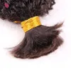 1 -kawałek Mongolski Kinky Curly Human Plejanie Włosów do przedłużenia naturalny kolor Virgin Braiding Hair no wątek no przywiązanie2791172
