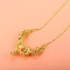 262N Generösa blommor hänge halsband för kvinnor bröllop smycken 24k rent guld pläterat bra kvalitet5737605