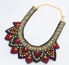 Statement Necklace Nepal Tibetan Resin Bead Bohemian Necklaces Pendants Vintage Handmade Braided Bead Bib Collar Necklace