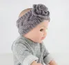 Mode tricot laine chaud fleur bandeau hiver fleur bandeaux bébé filles crochet bandeau accessoires de cheveux faits à la main infantile oreille plus chaud bandes