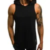 2018 Nowe Produkty Fitness Mężczyźni Kulturystyka Bawełniana Bez Rękawów Top Solid Stringer Bluza Z Kapturem Top Lato Męskie Koszulki z kapturem Koszulki Vest1