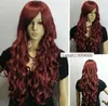 Détails sur 32" Sexy boucles ondulées rouge foncé cheveux sains cos perruque-