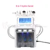 6 en 1 hydradermabrasion + épurateur de peau + RF + marteau de refroidissement + ultrasons + pulvérisation d'oxygène spa machine faciale