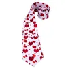 MensWhite tie with print red heart pattern mens tie Meeting Business wedding party Casual Party Necktie N-3097284D