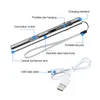 Soğuk Beyaz Sıcak Beyaz USB Şarj Edilebilir El Feneri Mini Alüminyum Alaşım Led Ampuller Kalem Tıbbi Torch Yuvarlak Ay Şekilli Işıklar