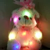 Nowy przylot 20 cm duży światło miś niedźwiedź niedźwiedź uścisk kolorowego lampki lampy pluszowej zabawki urodzinowy prezent świąteczny 298L