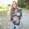 Women Hoodie 8 Styles Floral Printed Long Sleeve Pullover Casual Pocket Sweater Sweatshirt Jumper Tops 50pcs OOA5424