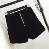 New design fashion women sexy high waist velvet gold color buttons double breasted shorts boot cut short pants SMLXL