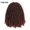 8 tum Virkade flätor Ombre Spring Twist Hair Kanekalon syntetiska hårförlängningar Flätor 110g/pack för kvinnor