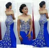 أنيقة مساء فساتين الرسمية aso ebi حورية البحر حفلة موسيقية اللباس قبالة الكتف الرباط يزين الأفريقي حزب رسمي أثواب vestidos