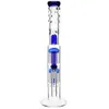 Hookah Glass Bong "Spoiled blue Speranza" double tree perc dome percolator two style water bongs big dab rigs 19"