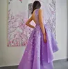 Moda Jeden Ramię Prom Sukienka Koronki Kwiat Aplikacje Bez Rękawów High-Low Celebrity Party Dress Sexy Glamorous Dress Dress Formalna Suknia