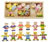 Baby houten puzzel speelgoed kleine beer veranderen kleding kinderen vroege educatie houten puzzel puzzel dressing game