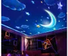 3D Tapeta Niestandardowe zdjęcie sufit Mural Tapeta Fantasy Cartoon Starry Moon White Clouds salon Zenith Sufit Mural Papel de Parede