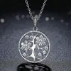 925 Sterling Silver CZ Kryształ Wisiorek drzewo życia Naszyjnik Oryginalne pudełko dla Pandora Biżuteria Srebrna Łańcuch Naszyjniki dla Kobiet Mężczyzn