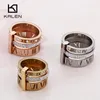 Rhinestone Rings For Women Stainless Steel Rose Gold Roman Numerals Finger Rings Femme Wedding Engagement Rings Jewelry