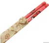 Najlepsze prezenty Chiński Jedwabny Zestawy Chopstick Podróży Souvenir Craft Bamboo Chopsticks Dekoracja Narzędzia kuchenne Hurtownie