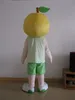 Trajes de mascote de menino de limão Tema animado Homem de fruta de limão Cospaly Mascote de desenho animado Personagem de festa de carnaval de Halloween Traje281b