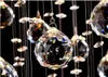 Luxury Modern Wave Crystal Chandelier Lighting Rain Drop Ceiling Lamp for Dining Room L39.4*W7.9*H39.4 Inch