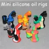 Mini bangs d'eau en silicone fumant des tuyaux de narguilé concentré huile dab rig cire d'herbe sèche tamponnant bong silicone bubbler rigs gratuit DHL