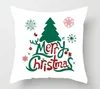 Housse de coussin décorative en lin, 45x45 Cm, décorations de bonne année et de noël, pour la maison, dessin animé, en lin d'élan, Navidad Natal GA392