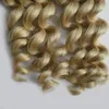 Bleach Blonde Hair Extensions Adhesivo 40pcs Loose Curly Brazilian Virgin Remy Skin Weft Tape Adhesivo Extensiones de cabello Productos 100g Gratis