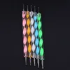 5 stks Nail Art Decoration Potting Pen Set Acryl 2 Manieren Marblizing Tool Nagels Poolse verf Manicure Dot Pennen Kits