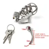 Male Chastity Device Stainless Steel Chastity Cage With Urethral Catheter Arc-Shaped Cock Ring Penis Ring Sex Toys For Men Y1892804