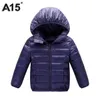 A15ウィンタージャケットの男の子キッドライトアヒルダウンコート子供フード付き暖かい幼児ガールジャケット2018春抜け出し10 12 14 16年