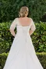 Säljer Hot New V Neck A Line Wedding Dresses With Half Hidees Long Princess Chiffon Bridal Bowns Plus Size Crystal Handmade Top DH392